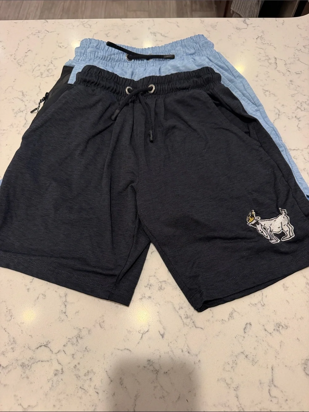 Kids GOAT USA Athletic Shorts with Drawstring, 3 Pair, Sz M